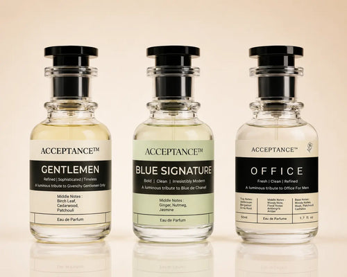 ACCEPTANCE Workday Trio – three office-friendly 50ml EDP perfumes for daily wear in Pakistan