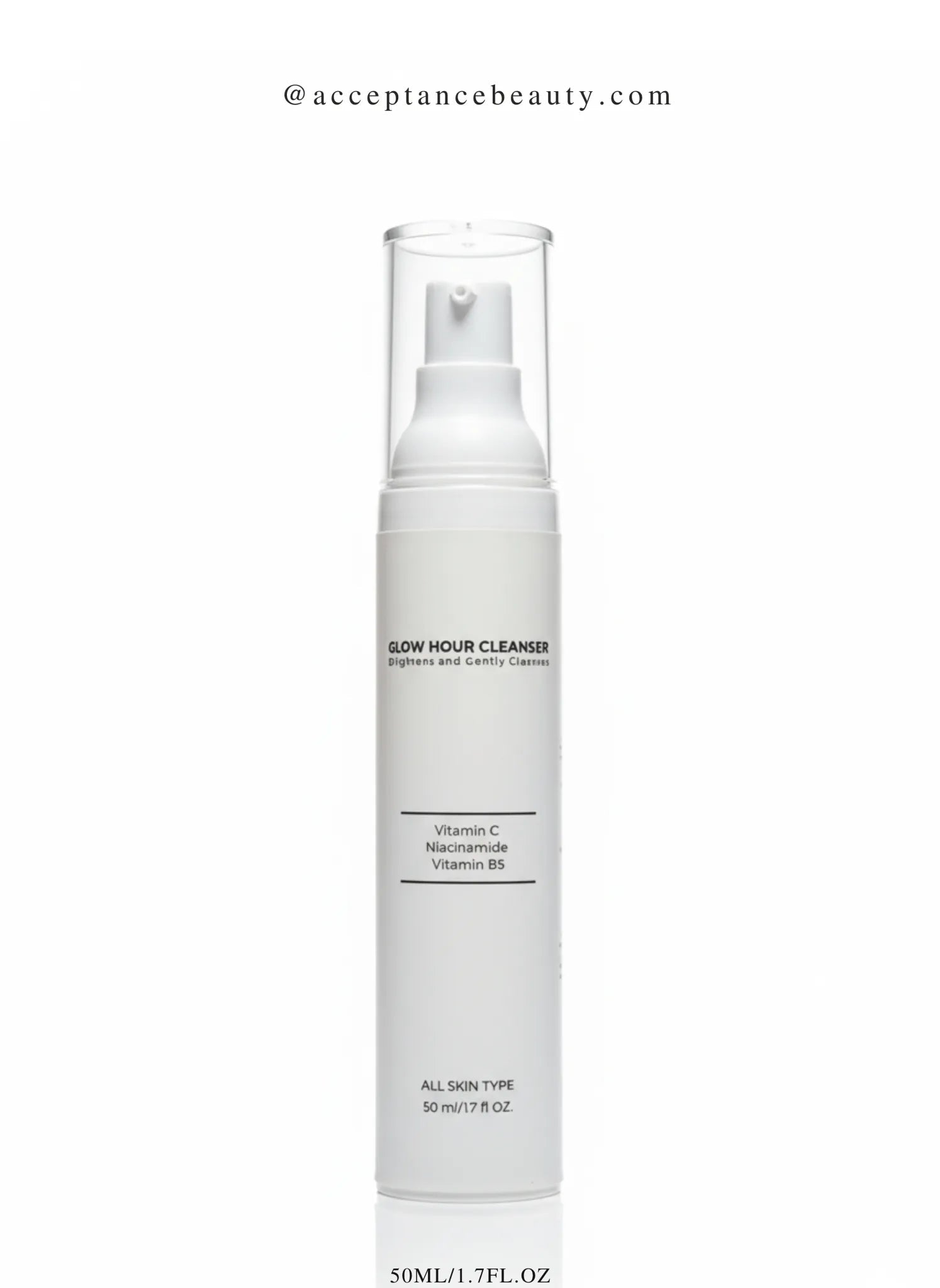 Acceptance Glow Hour Cleanser brightening vitamin C and niacinamide face wash for sensitive skin