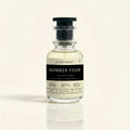 Perfume bottle labeled 'Number Four' on a beige background